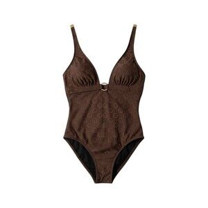 St. John Swim Vintage Logo One-Piece Swimsuit Women’s 6 US Brown